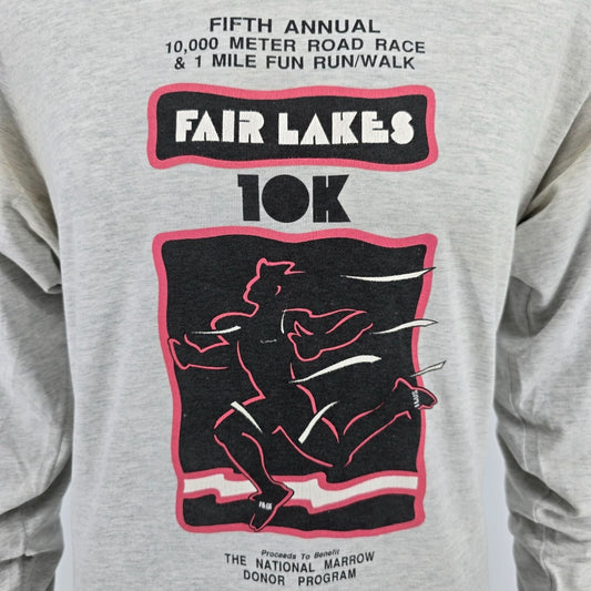 Vintage 1990s Screen Stars Best 1991 Fair Lakes 10K Long Sleeve T-Shirt (M/L)