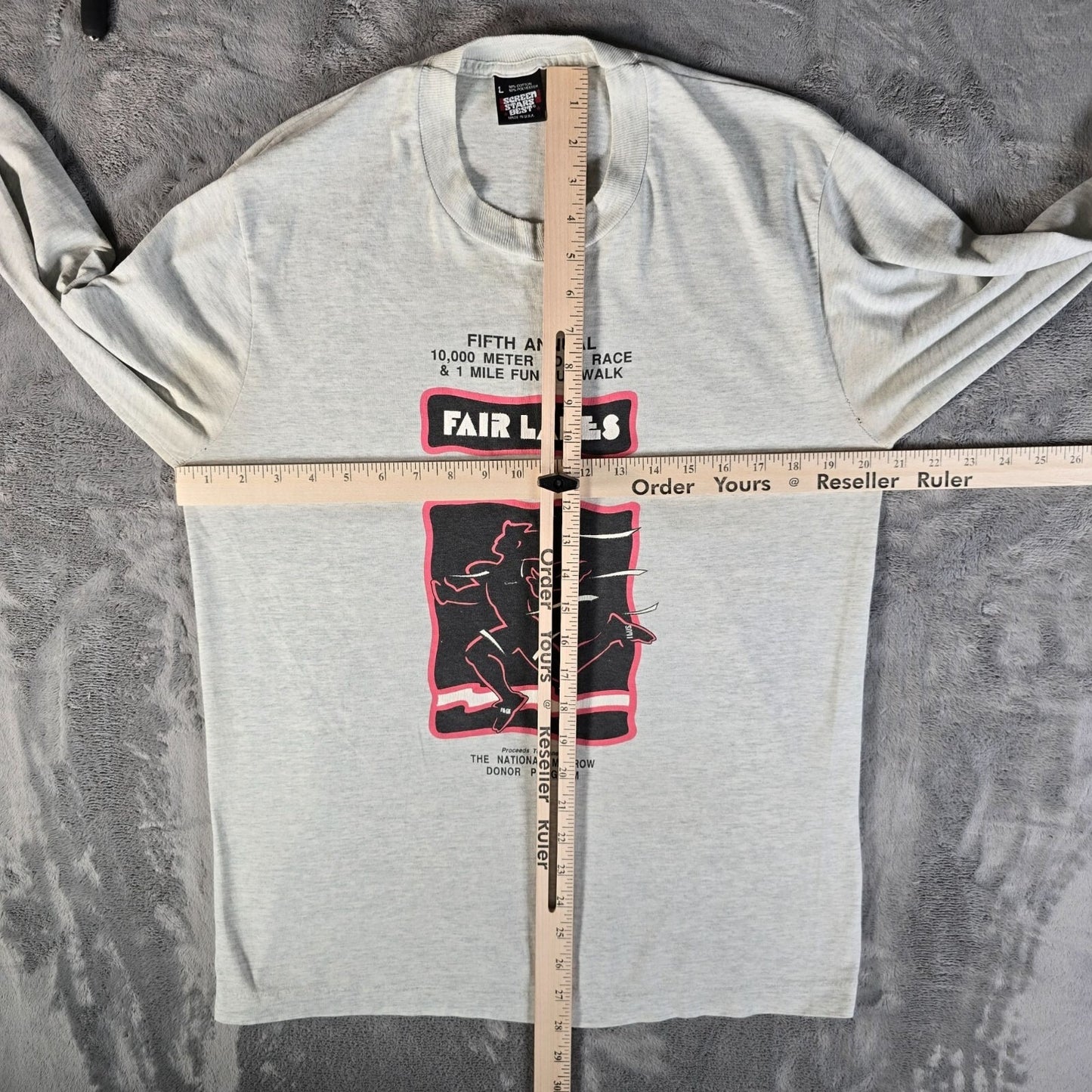 Vintage 1990s Screen Stars Best 1991 Fair Lakes 10K Long Sleeve T-Shirt (M/L)