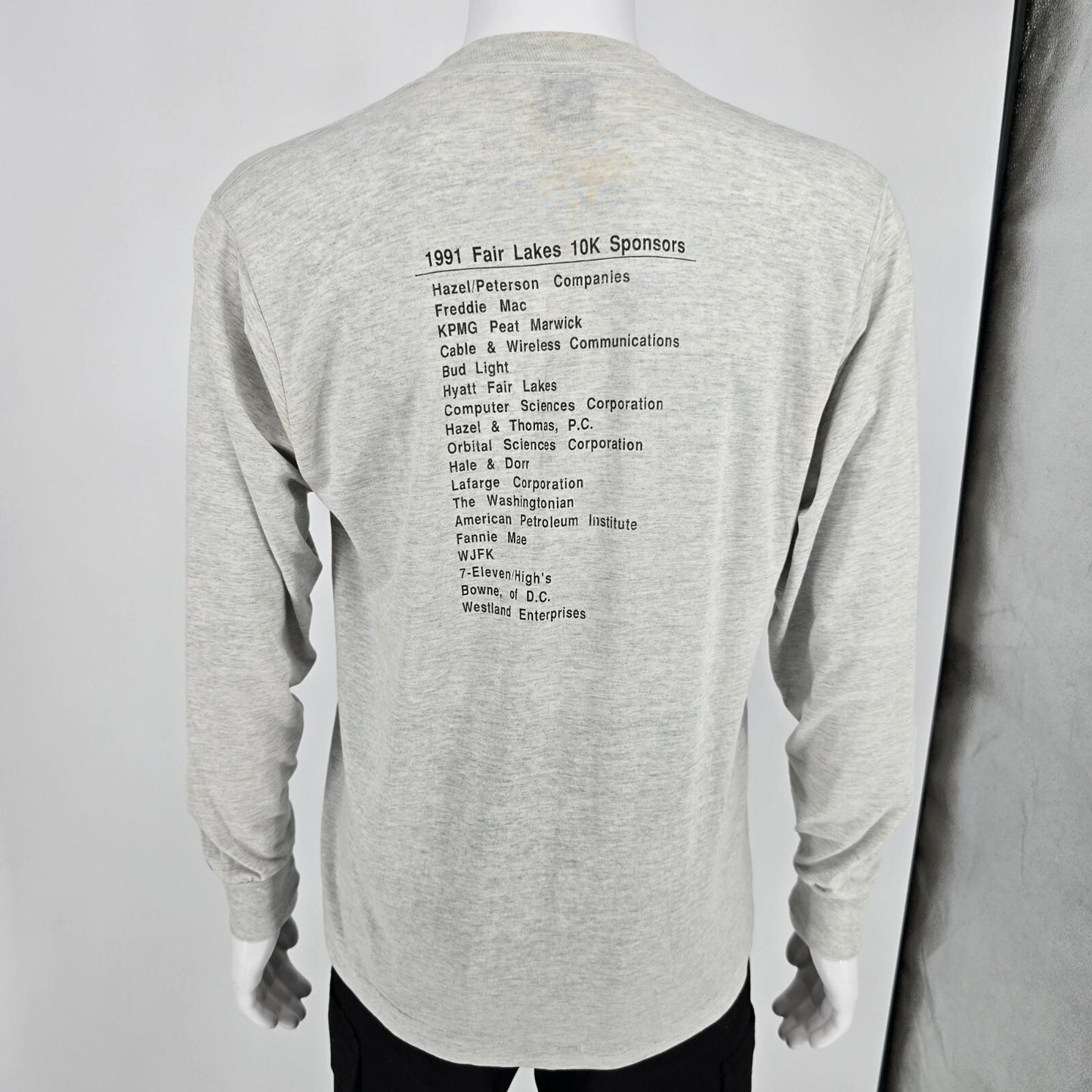 Vintage 1990s Screen Stars Best 1991 Fair Lakes 10K Long Sleeve T-Shirt (M/L)