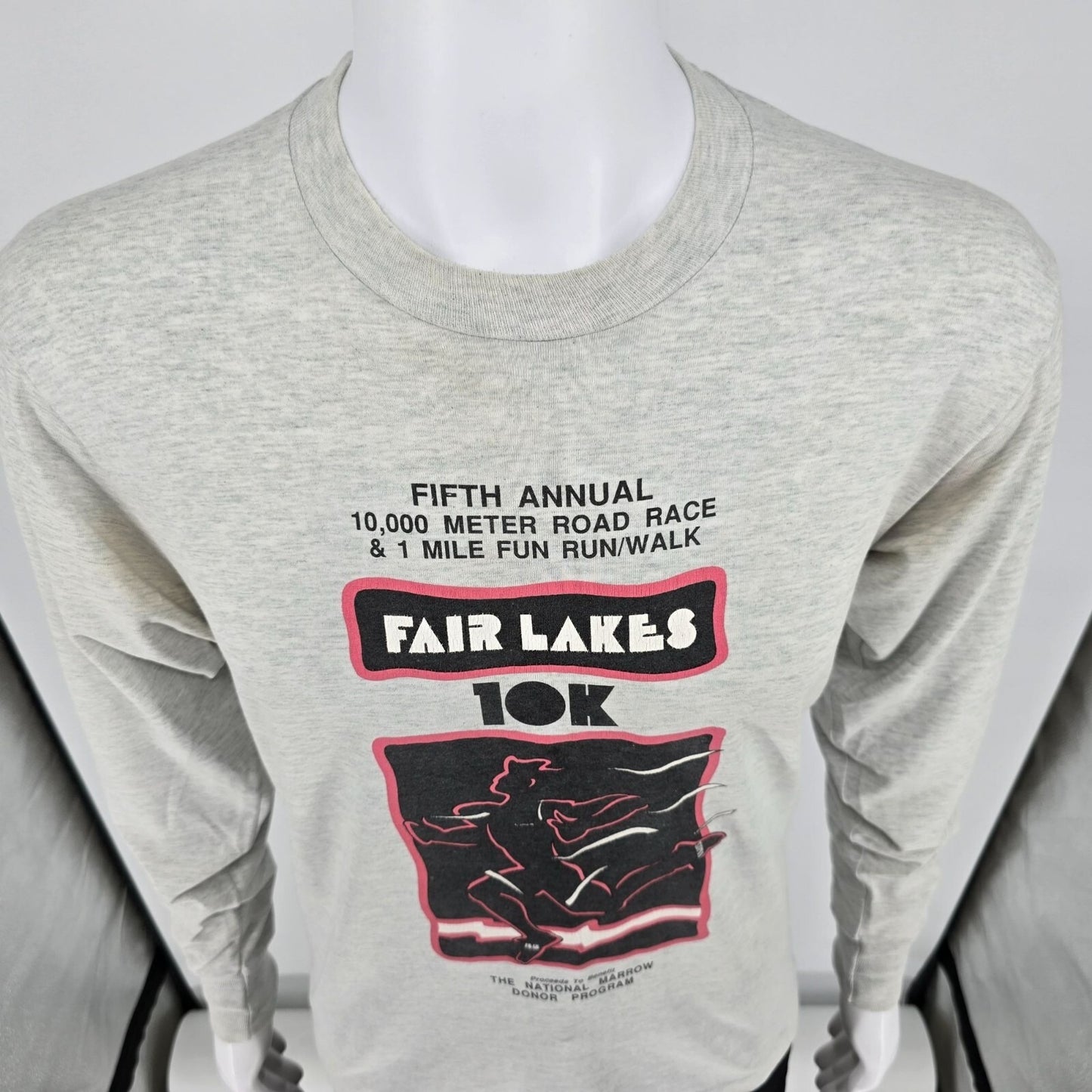 Vintage 1990s Screen Stars Best 1991 Fair Lakes 10K Long Sleeve T-Shirt (M/L)