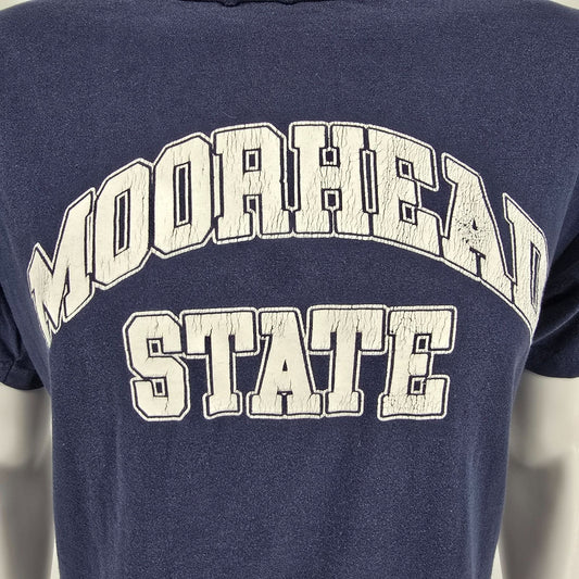 Vintage 1990s Jansport Moorhead State University Minnesota Navy Blue T-Shirt (L)