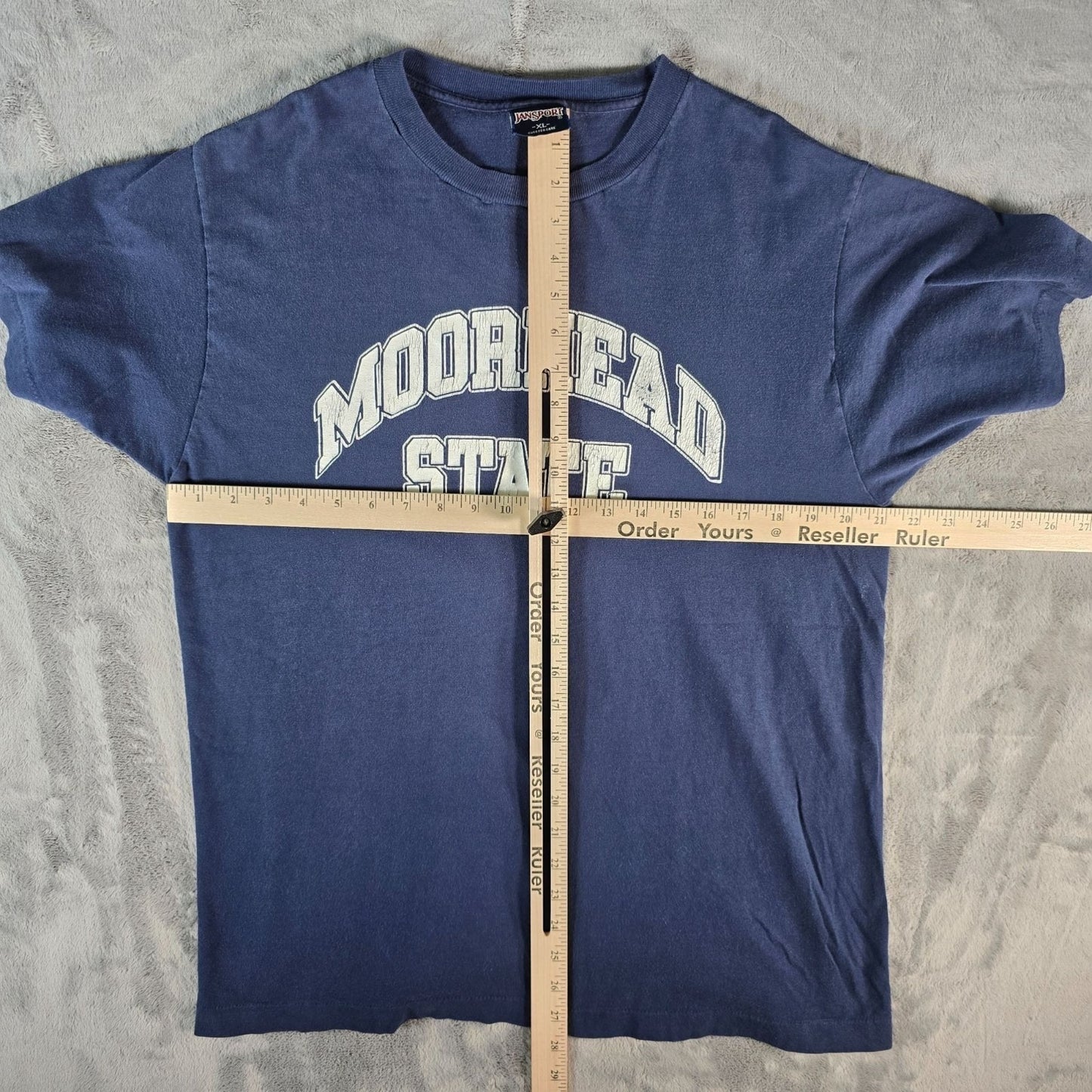 Vintage 1990s Jansport Moorhead State University Minnesota Navy Blue T-Shirt (L)