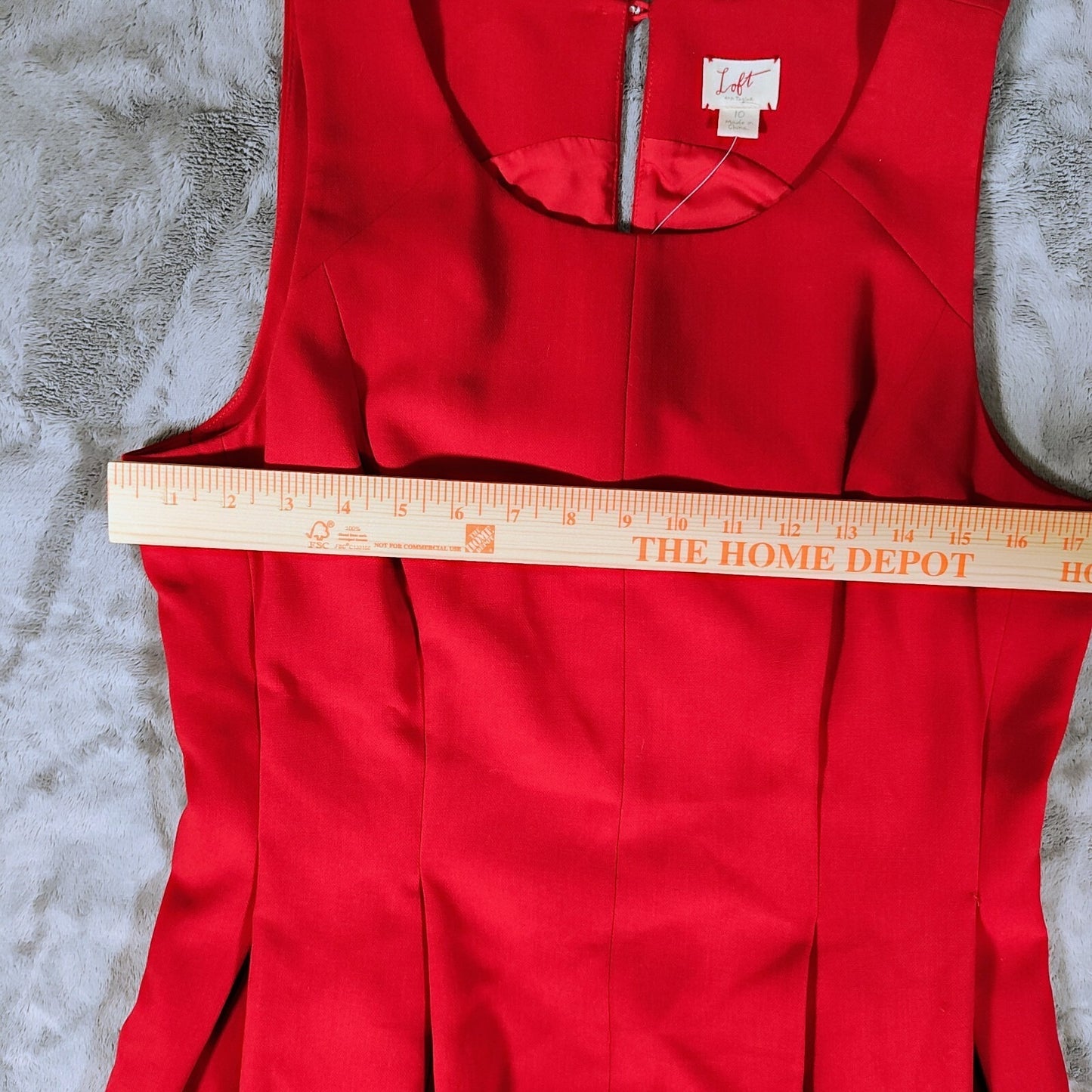NWT Ann Taylor LOFT Red Pleated Sleeveless Cocktail Party Dress (Size 10)