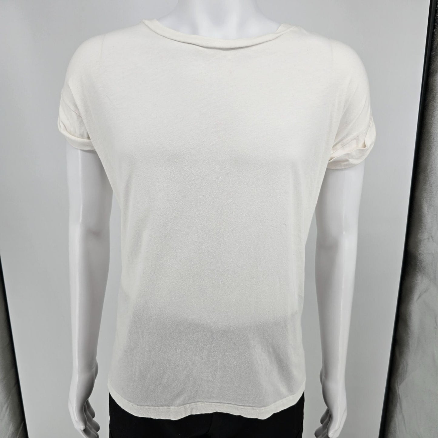 2010s AllSaints Womens Imogen Boy Tee Minimalist White Cotton T-Shirt (XS/S)