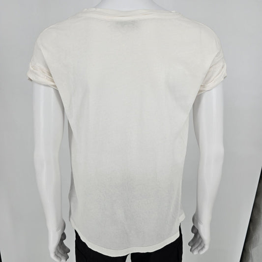 2010s AllSaints Womens Imogen Boy Tee Minimalist White Cotton T-Shirt (XS/S)