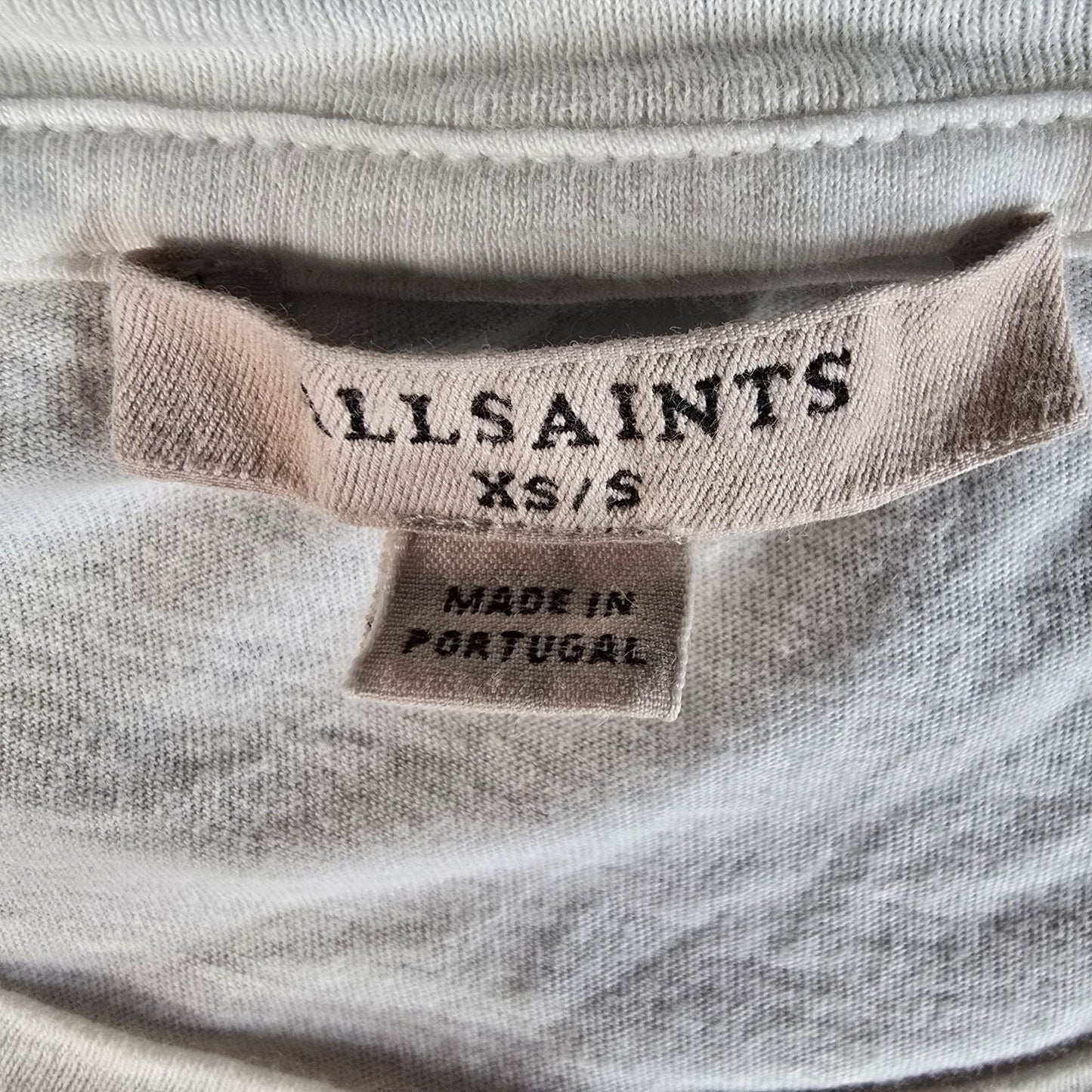 2010s AllSaints Womens Imogen Boy Tee Minimalist White Cotton T-Shirt (XS/S)