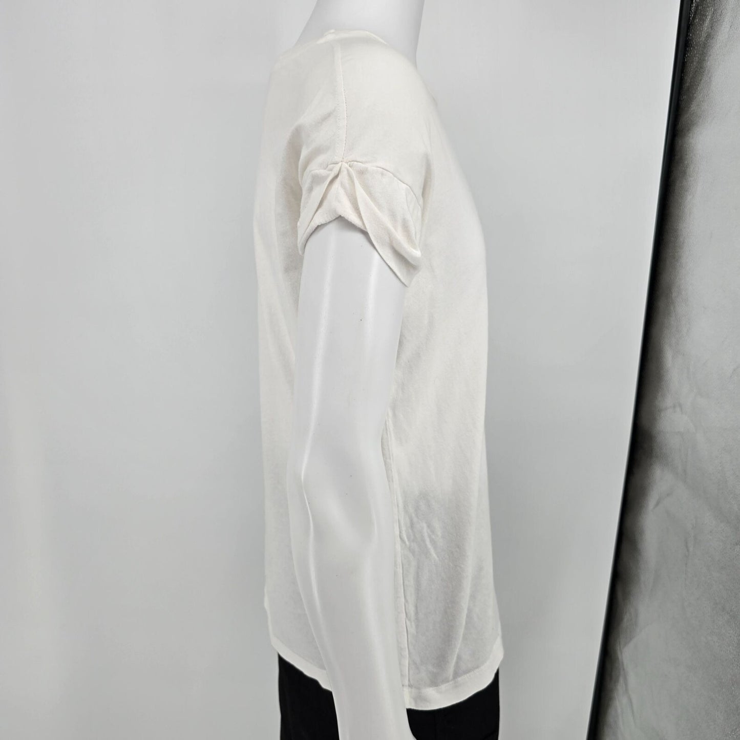 2010s AllSaints Womens Imogen Boy Tee Minimalist White Cotton T-Shirt (XS/S)