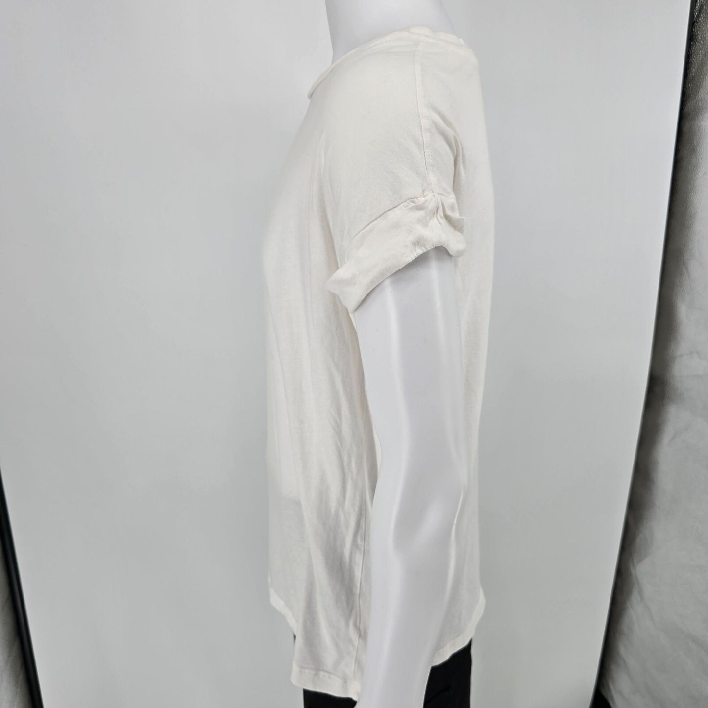 2010s AllSaints Womens Imogen Boy Tee Minimalist White Cotton T-Shirt (XS/S)