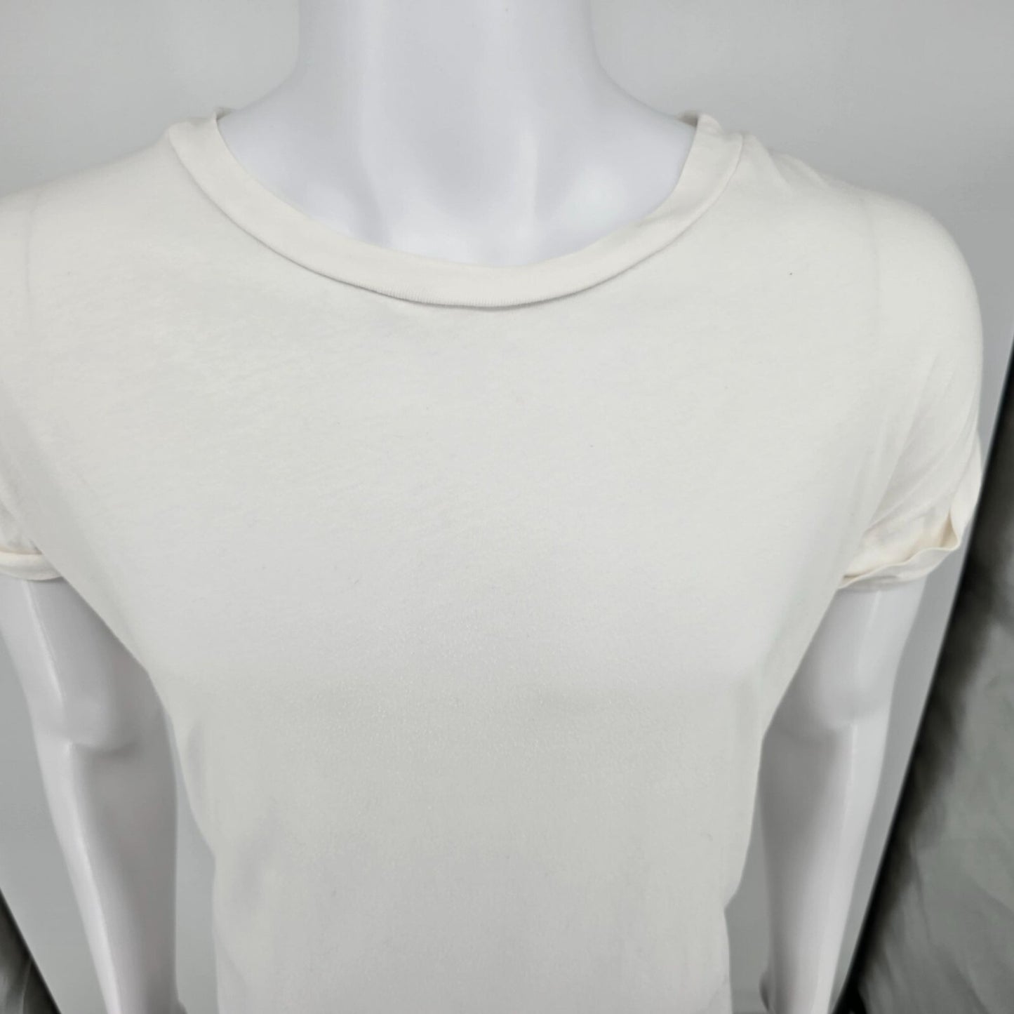 2010s AllSaints Womens Imogen Boy Tee Minimalist White Cotton T-Shirt (XS/S)
