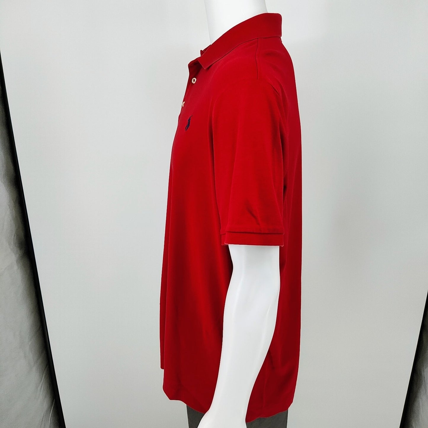 Polo Ralph Lauren Classic Fit Soft Jersey Red Polo with Blue Pony Logo (XL)