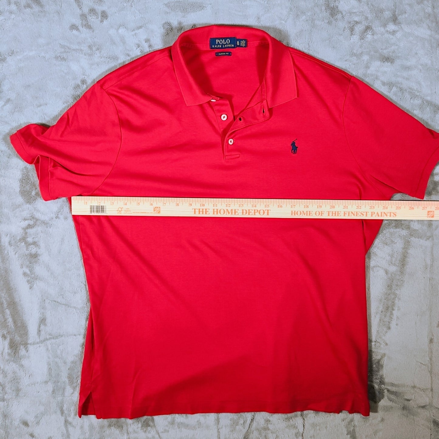 Polo Ralph Lauren Classic Fit Soft Jersey Red Polo with Blue Pony Logo (XL)