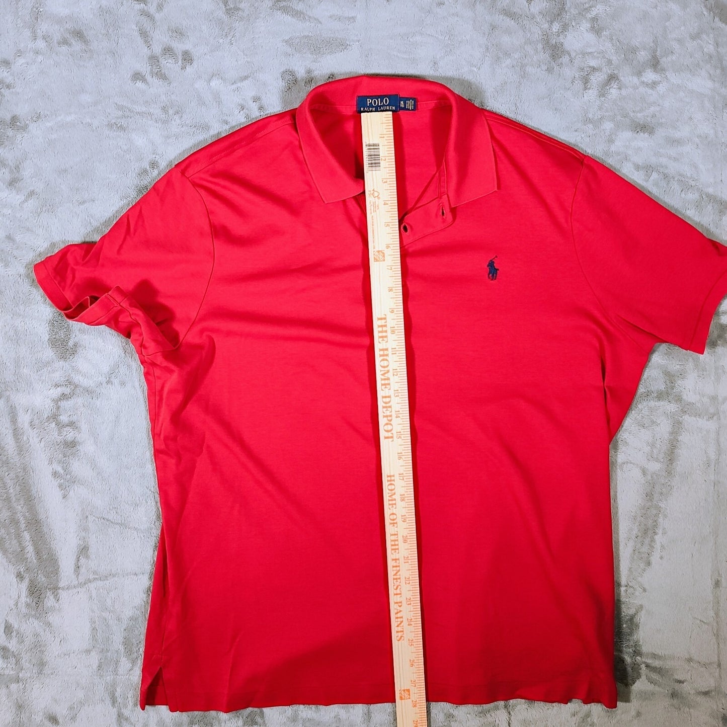 Polo Ralph Lauren Classic Fit Soft Jersey Red Polo with Blue Pony Logo (XL)