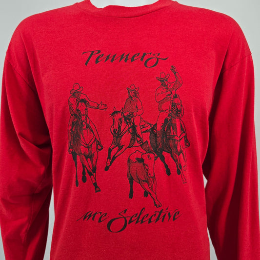 Vintage 1990s "Penners are Selective" Western Rodeo Long Sleeve T-Shirt (XL)