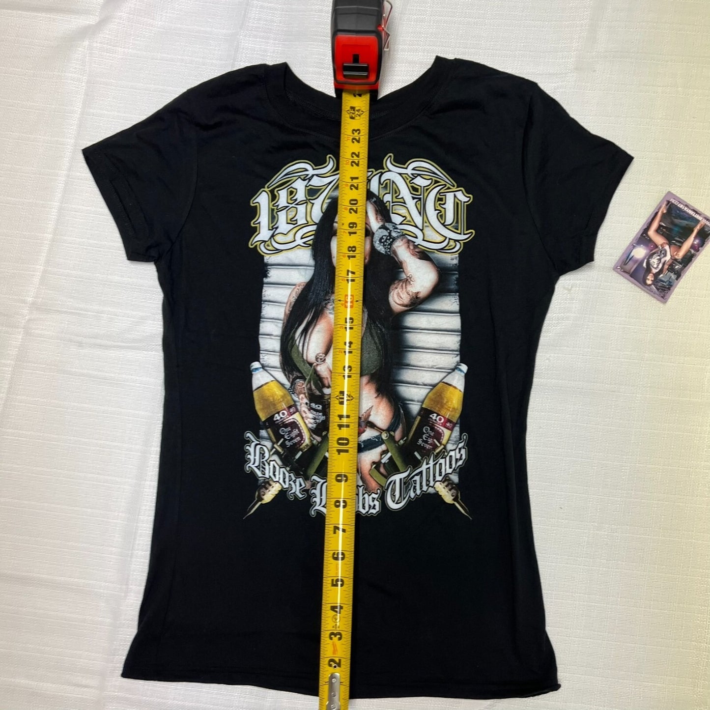 187 Inc Brittanya Razavi "Booze Boobs Tattos" Graphic T-Shirt New With Tags (XS)