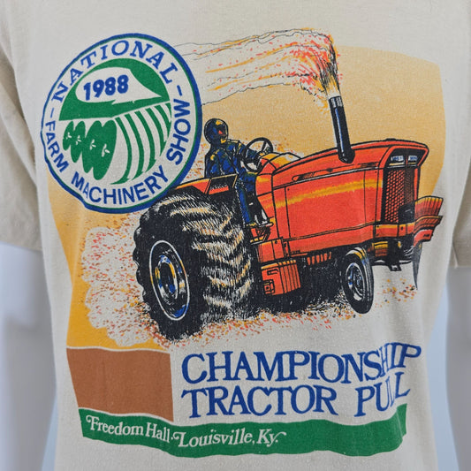 Vintage 1988 National Farm Machinery Show Championship Tractor Pull T-Shirt (L)