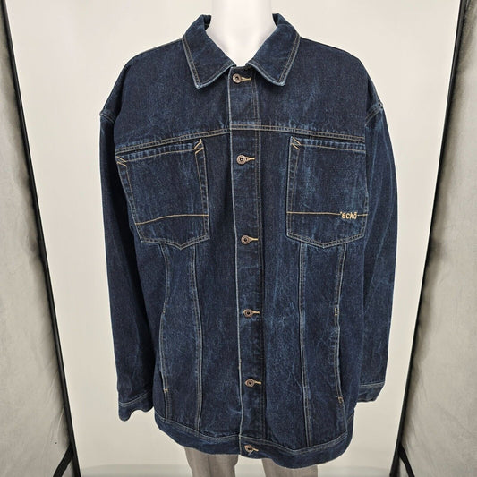 Vintage Y2K Ecko Unltd. Denim Foundry Blue Denim Down Low Jacket (4XB)