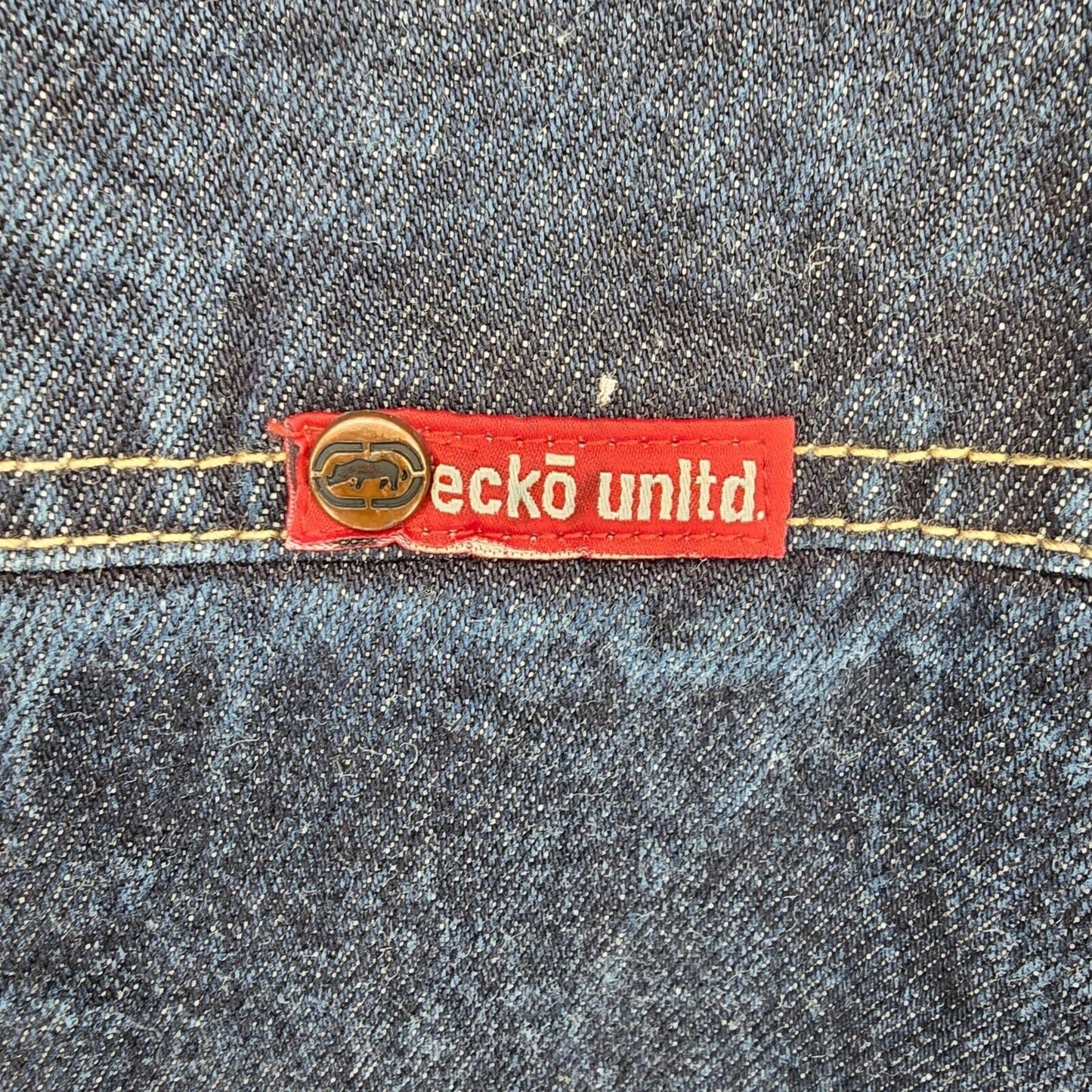 Vintage Y2K Ecko Unltd. Denim Foundry Blue Denim Down Low Jacket (4XB)