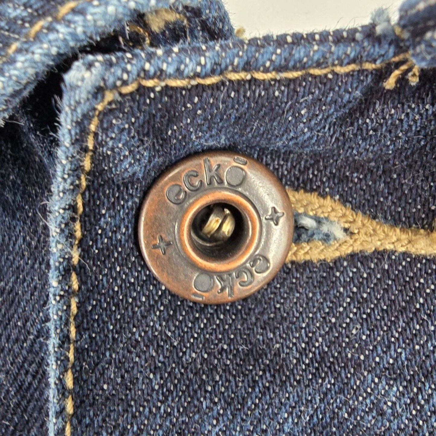 Vintage Y2K Ecko Unltd. Denim Foundry Blue Denim Down Low Jacket (4XB)