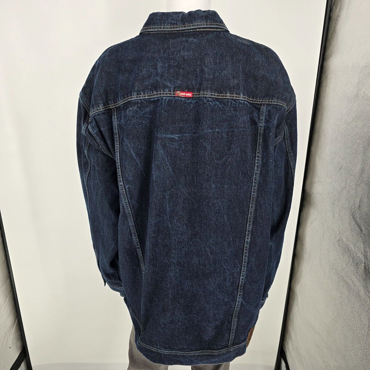 Vintage Y2K Ecko Unltd. Denim Foundry Blue Denim Down Low Jacket (4XB)