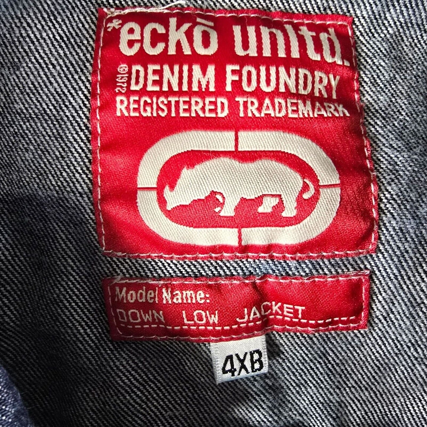 Vintage Y2K Ecko Unltd. Denim Foundry Blue Denim Down Low Jacket (4XB)