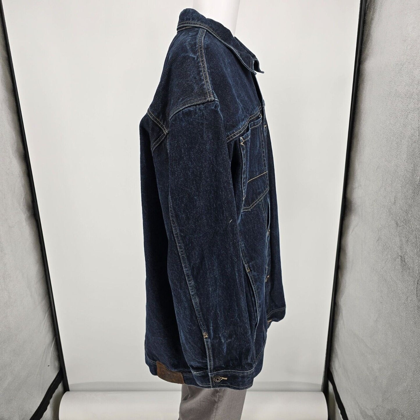 Vintage Y2K Ecko Unltd. Denim Foundry Blue Denim Down Low Jacket (4XB)