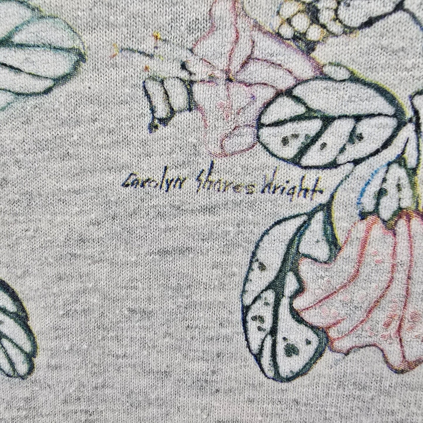 Vintage 1990s Carolyn Shores Wright Bird & Floral Art Single Stitch T-Shirt (M)