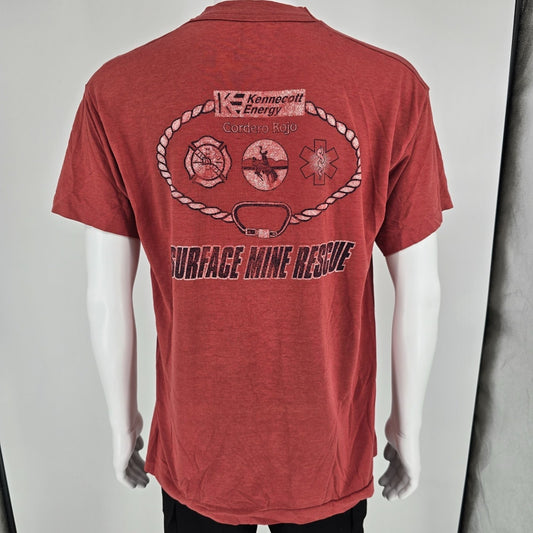 Vintage 1990s Kennecott Energy Cordero Rojo Surface Mine Rescue T-Shirt (L)