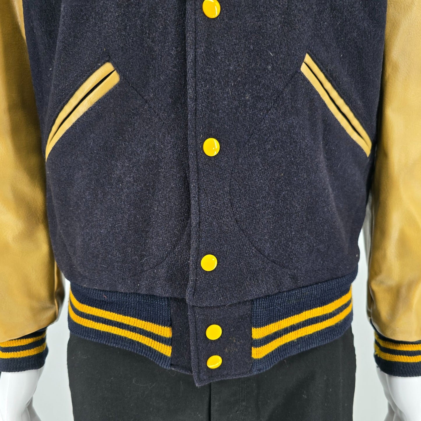 Vintage 1970s VFW Veterans of Foreign Wars Wool/Leather Varsity Jacket (S)