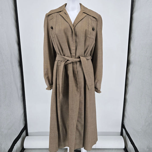 Vintage 1940s Zippitt Original by Betty Jean Houndstooth Trench Coat (M/L) *Fair