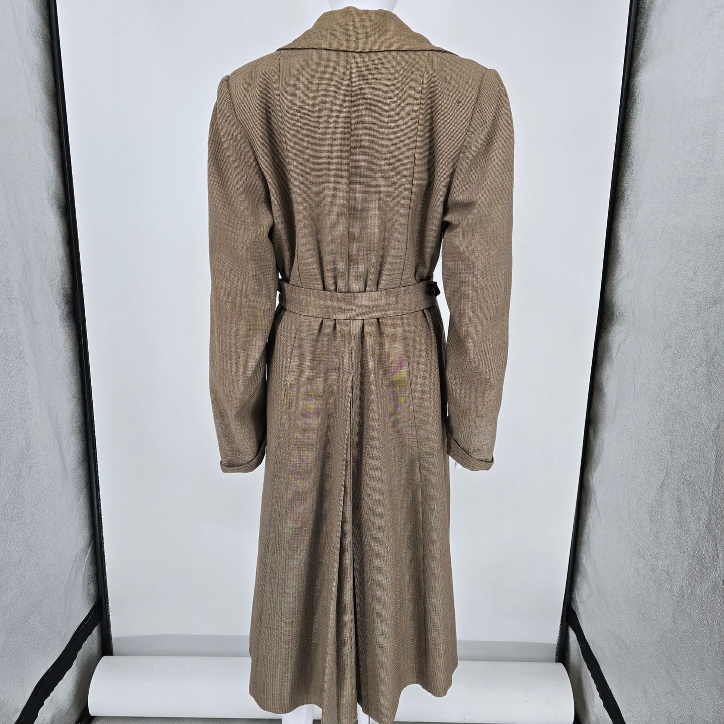 Vintage 1940s Zippitt Original by Betty Jean Houndstooth Trench Coat (M/L) *Fair