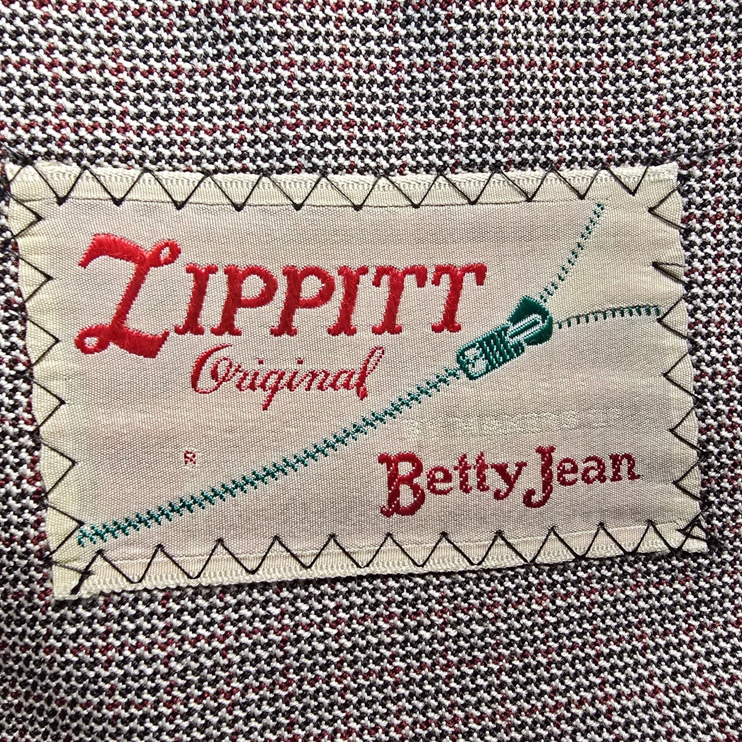 Vintage 1940s Zippitt Original by Betty Jean Houndstooth Trench Coat (M/L) *Fair