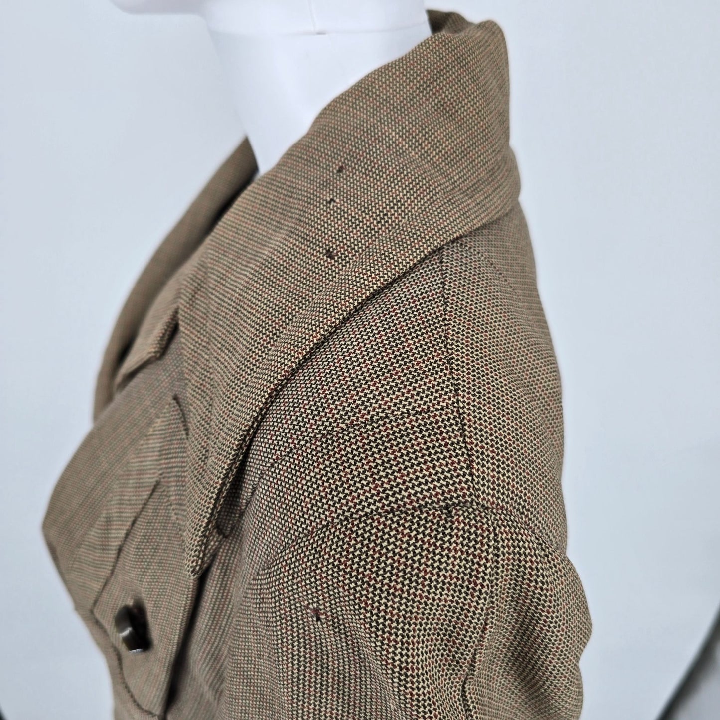 Vintage 1940s Zippitt Original by Betty Jean Houndstooth Trench Coat (M/L) *Fair