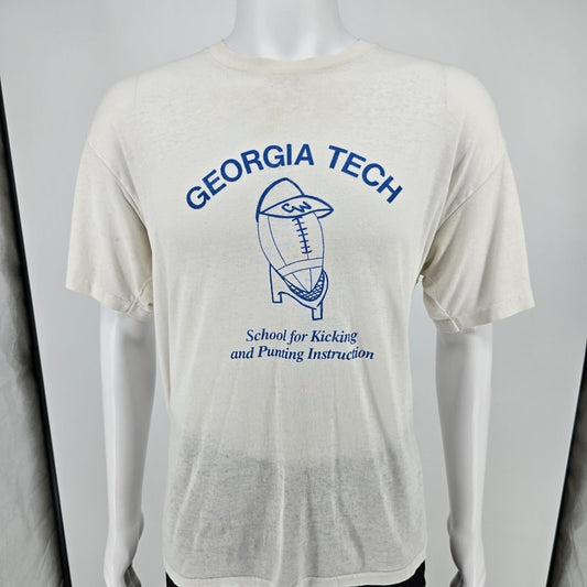 Vintage 1980s Stedman Georgia Tech School for Kicking and Punting T-Shirt (XL)