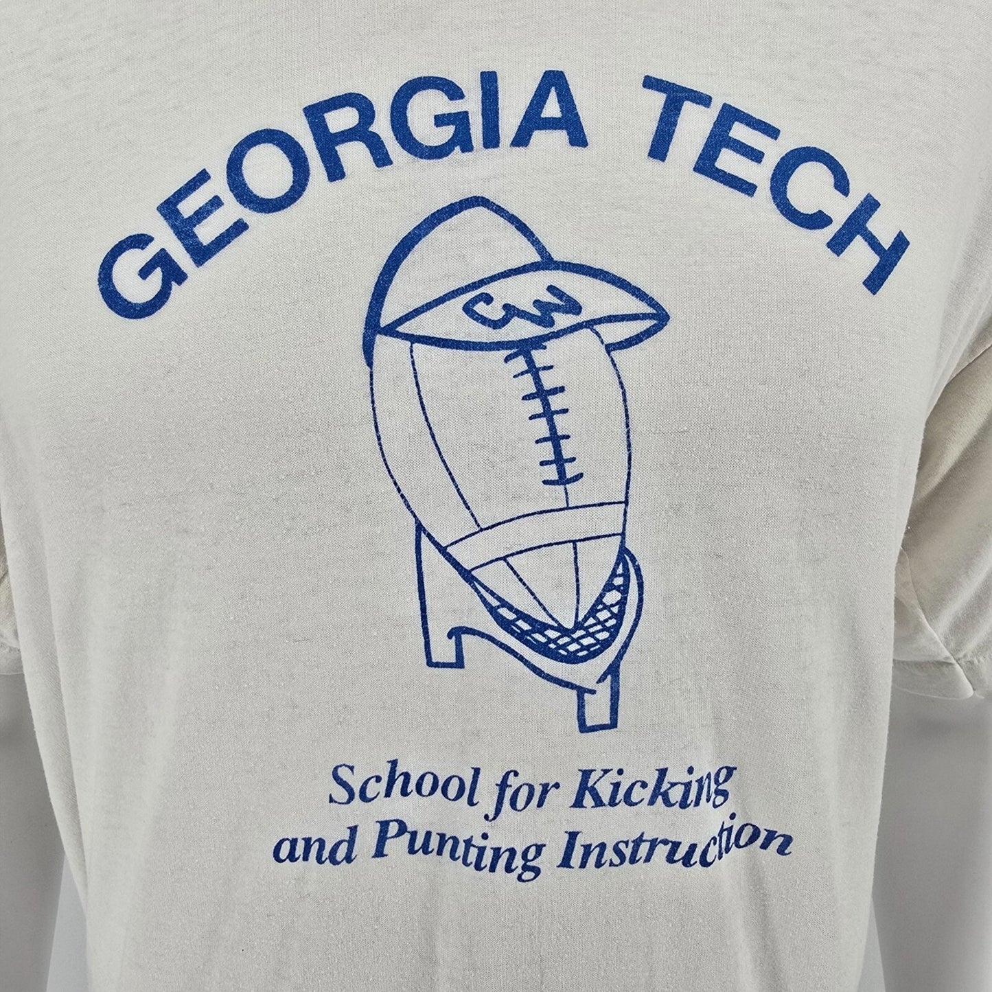 Vintage 1980s Stedman Georgia Tech School for Kicking and Punting T-Shirt (XL)