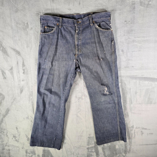 Vintage 1980s Roebucks (Sears) Distressed Mens Denim Blue Jeans (36x25)
