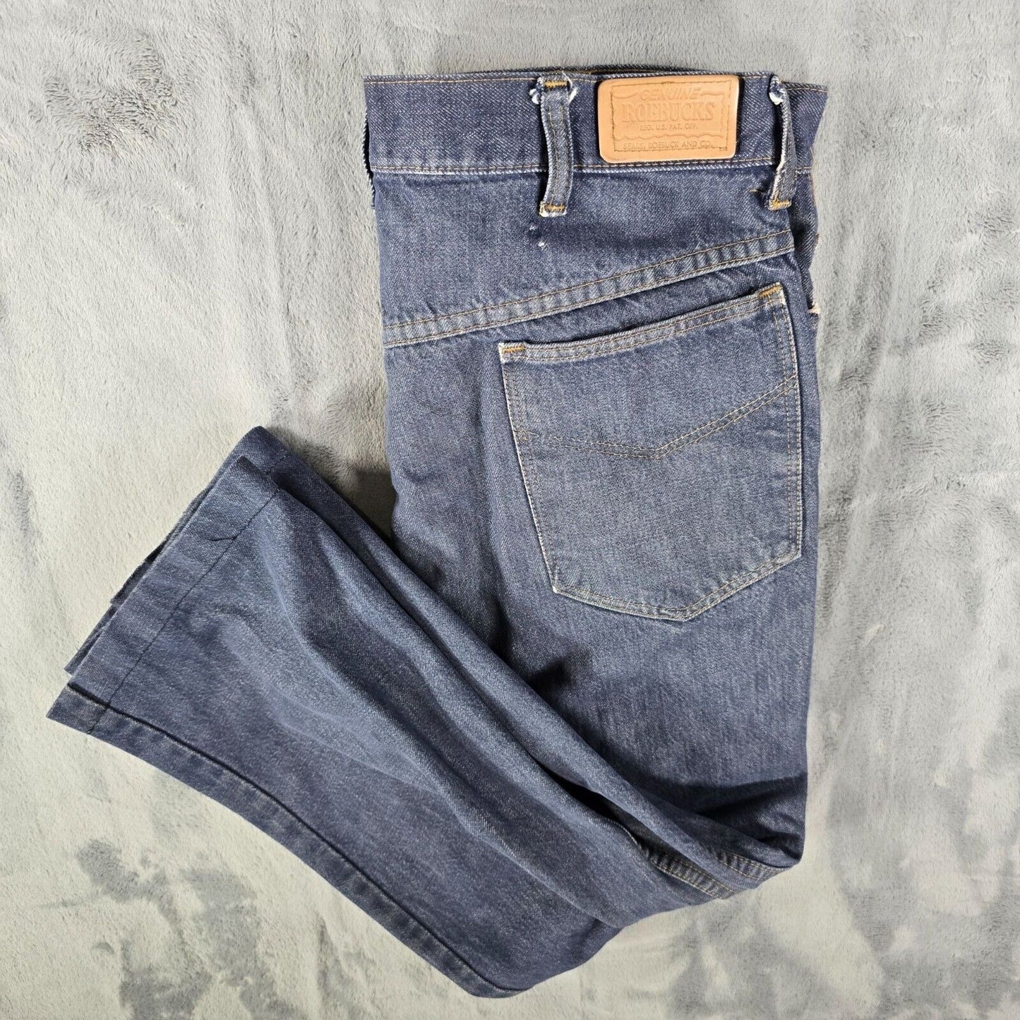 Vintage 1980s Roebucks (Sears) Distressed Mens Denim Blue Jeans (36x25)
