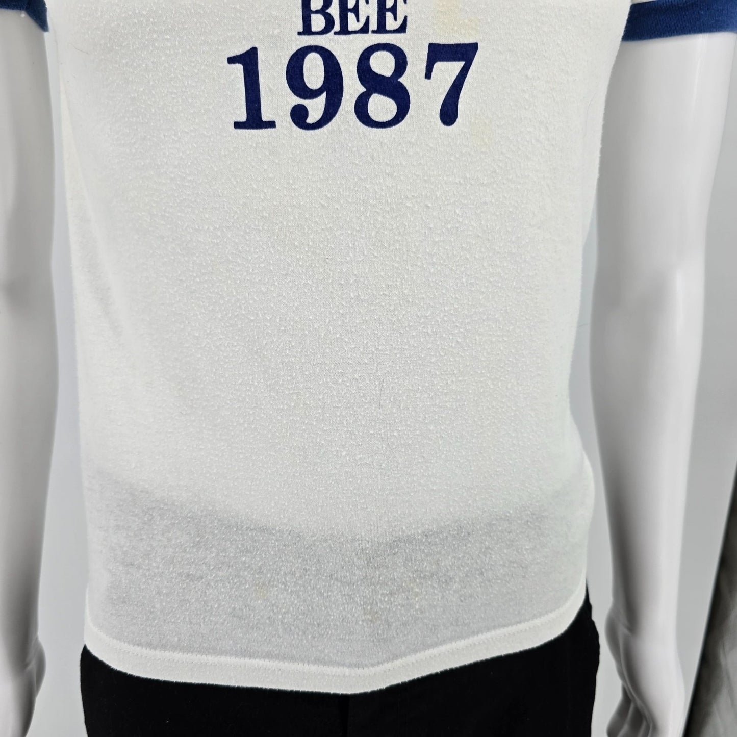 Vintage 1987 Velva Sheen Scripps Howard National Spelling Bee Ringer T-Shirt (S)