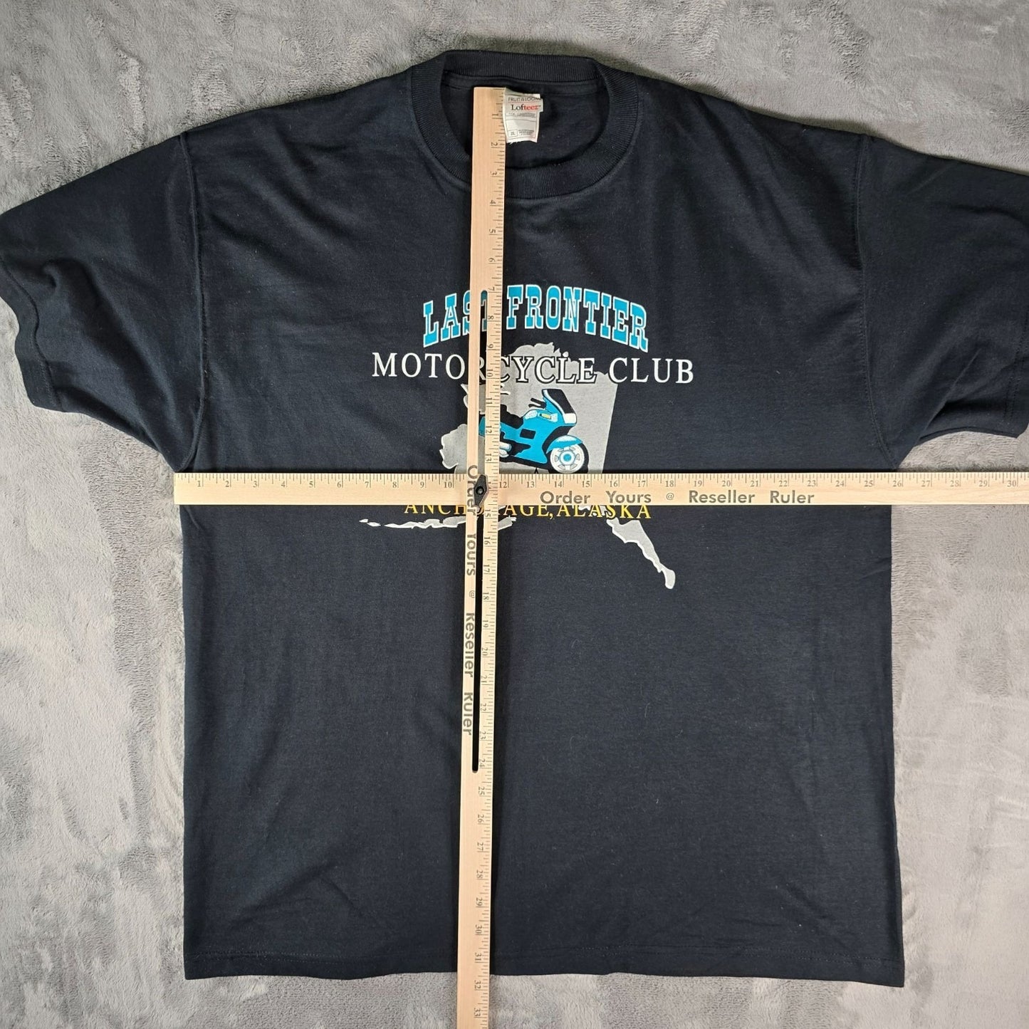 Vintage Y2K Last Frontier Motorcycle Club Anchorage Alaska Black T-Shirt (2XL)