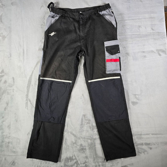 Toptex Pro Distressed Mens Reflective Black German Cargo Utility Pants (35x30)
