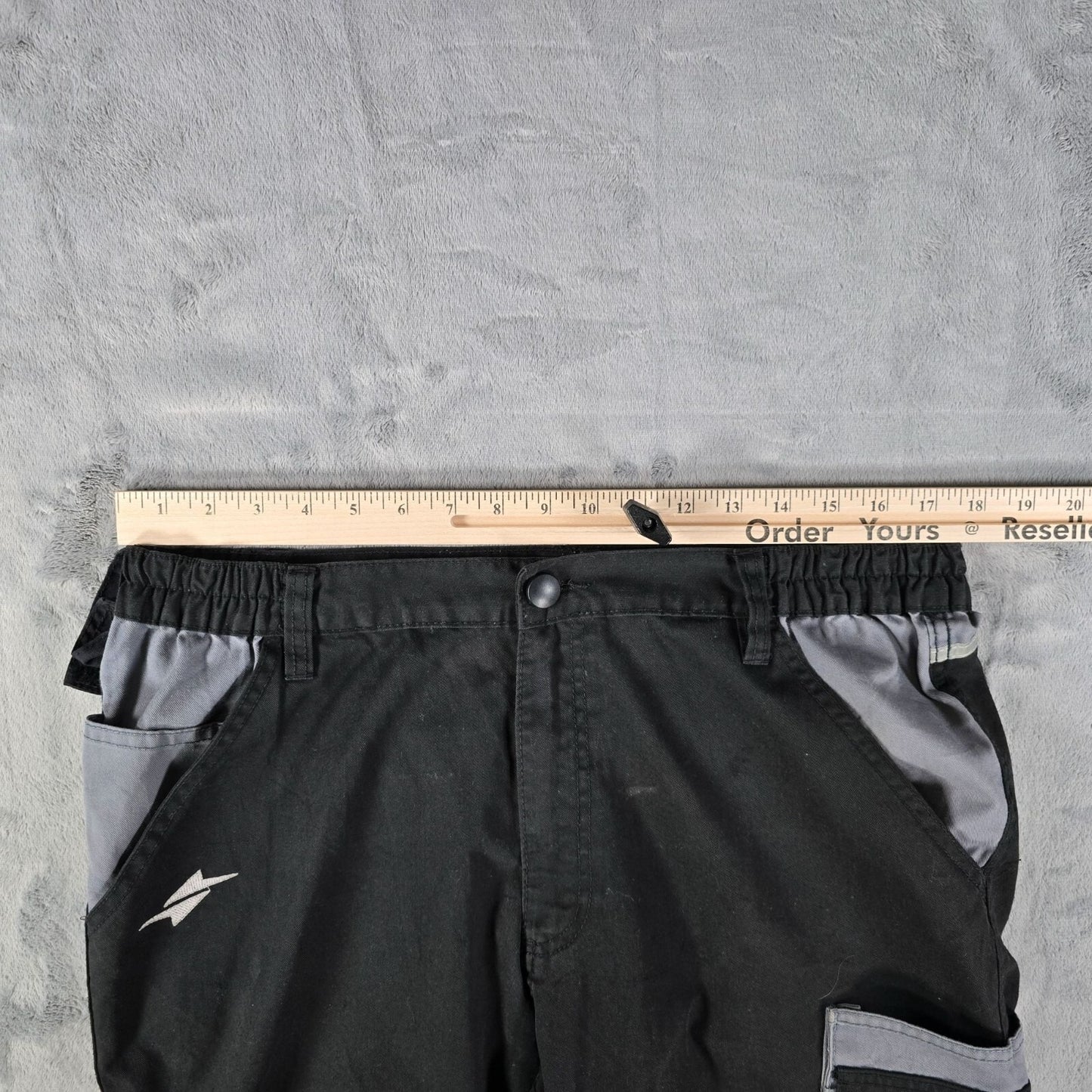Toptex Pro Distressed Mens Reflective Black German Cargo Utility Pants (35x30)