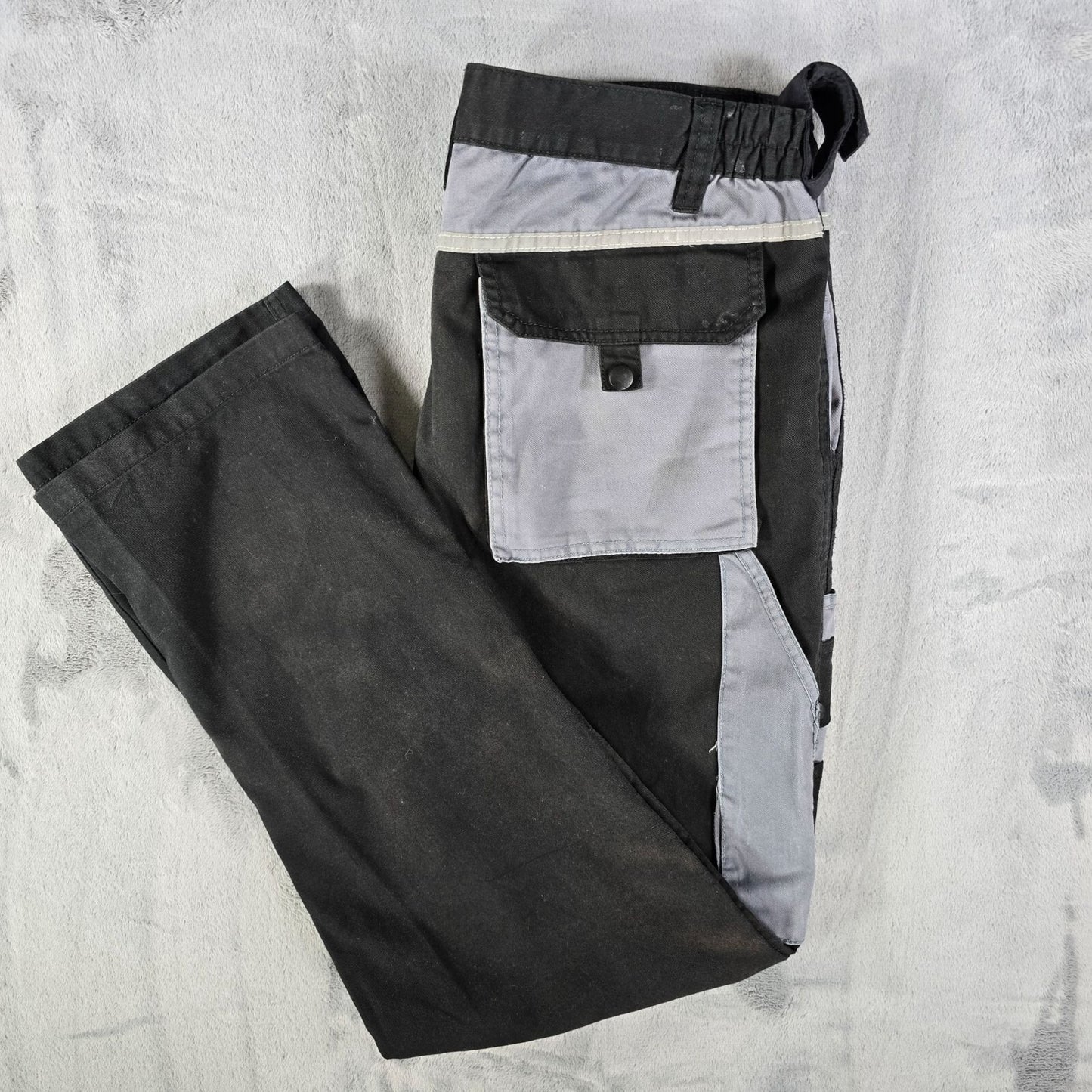Toptex Pro Distressed Mens Reflective Black German Cargo Utility Pants (35x30)
