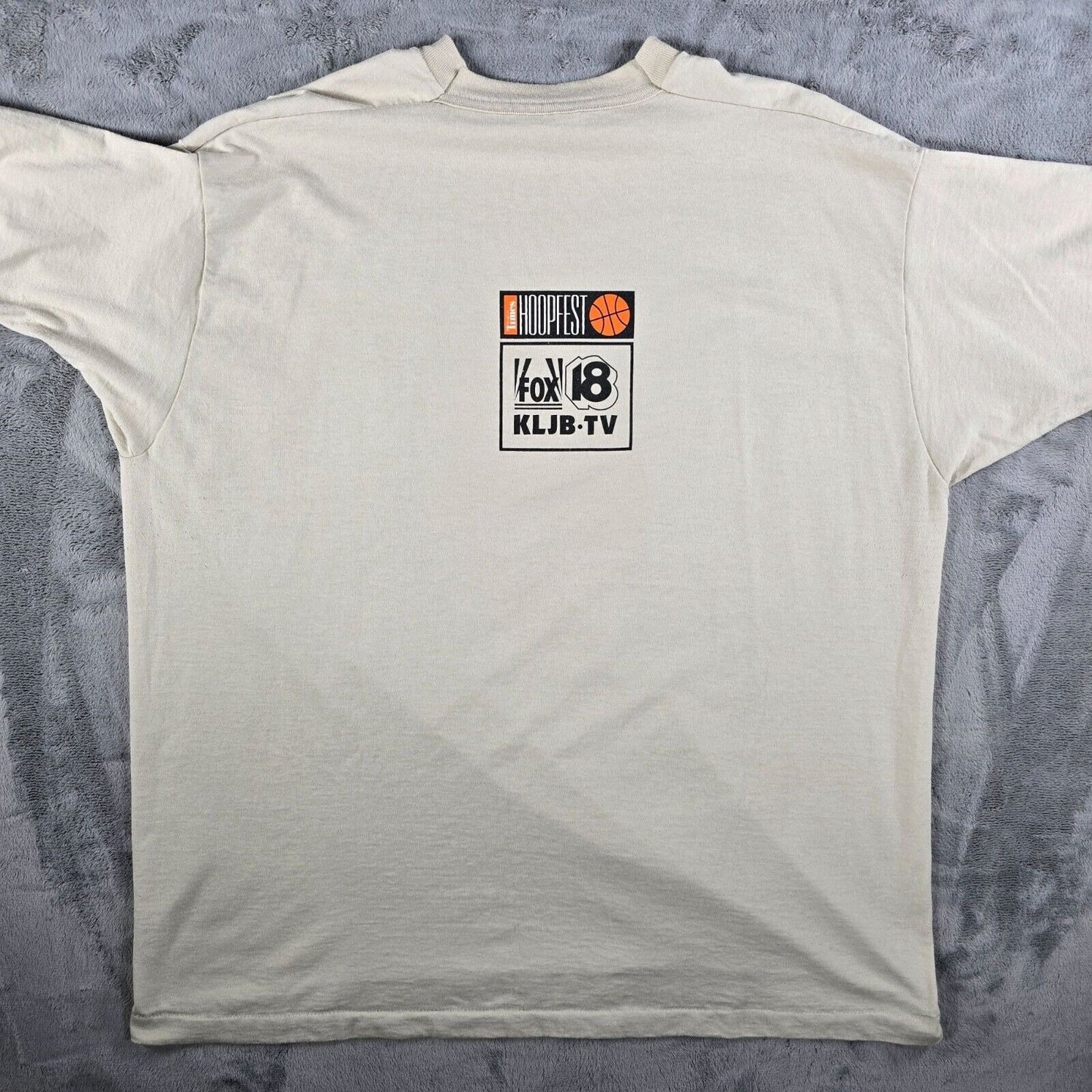 Vintage 90s Iowa Basketball Quad City Times Hoopfest Volunteer T-Shirt (XXL)