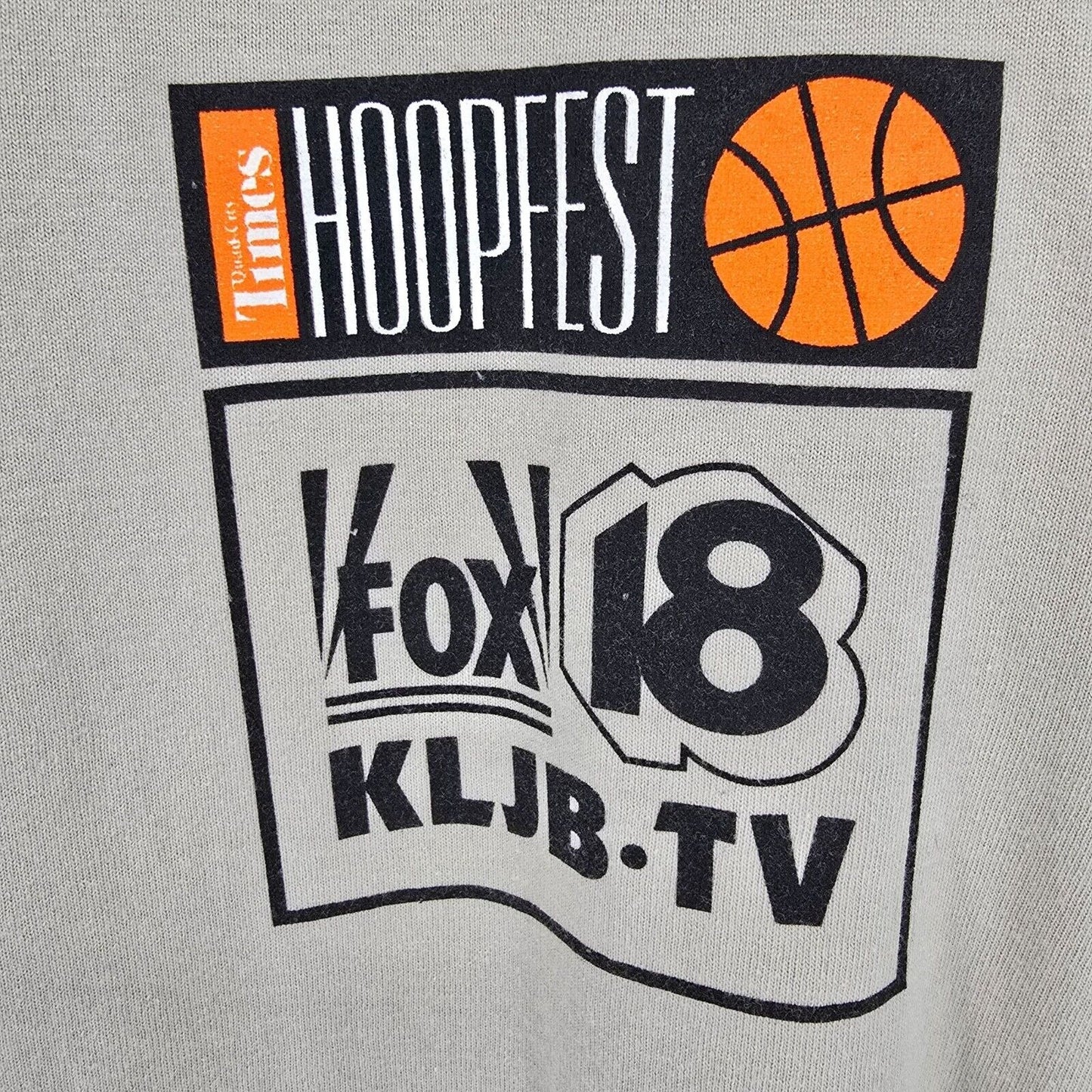 Vintage 90s Iowa Basketball Quad City Times Hoopfest Volunteer T-Shirt (XXL)