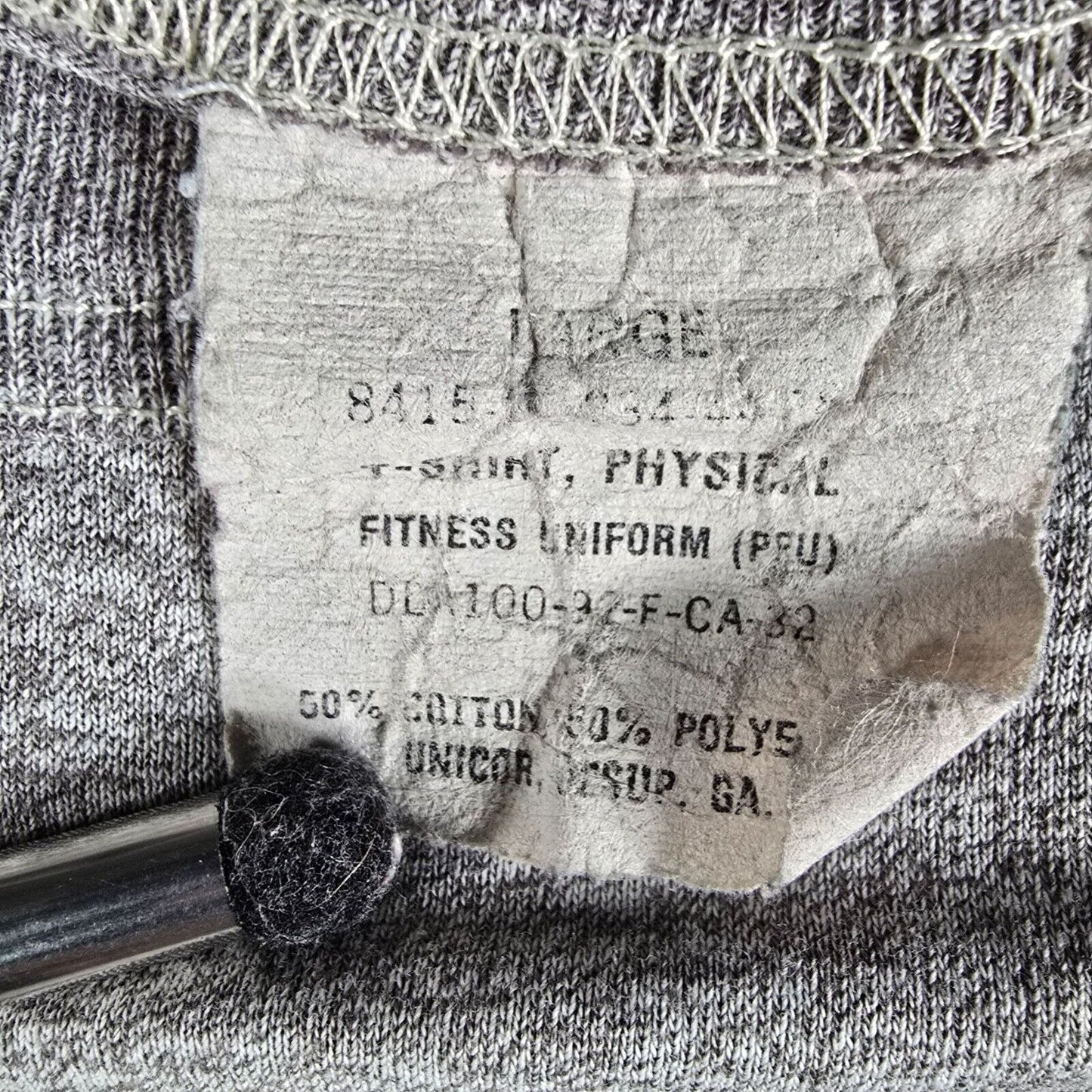 Distressed Vintage 1992 U.S. Army Physical Fitness Uniform Gray T-Shirt (L)