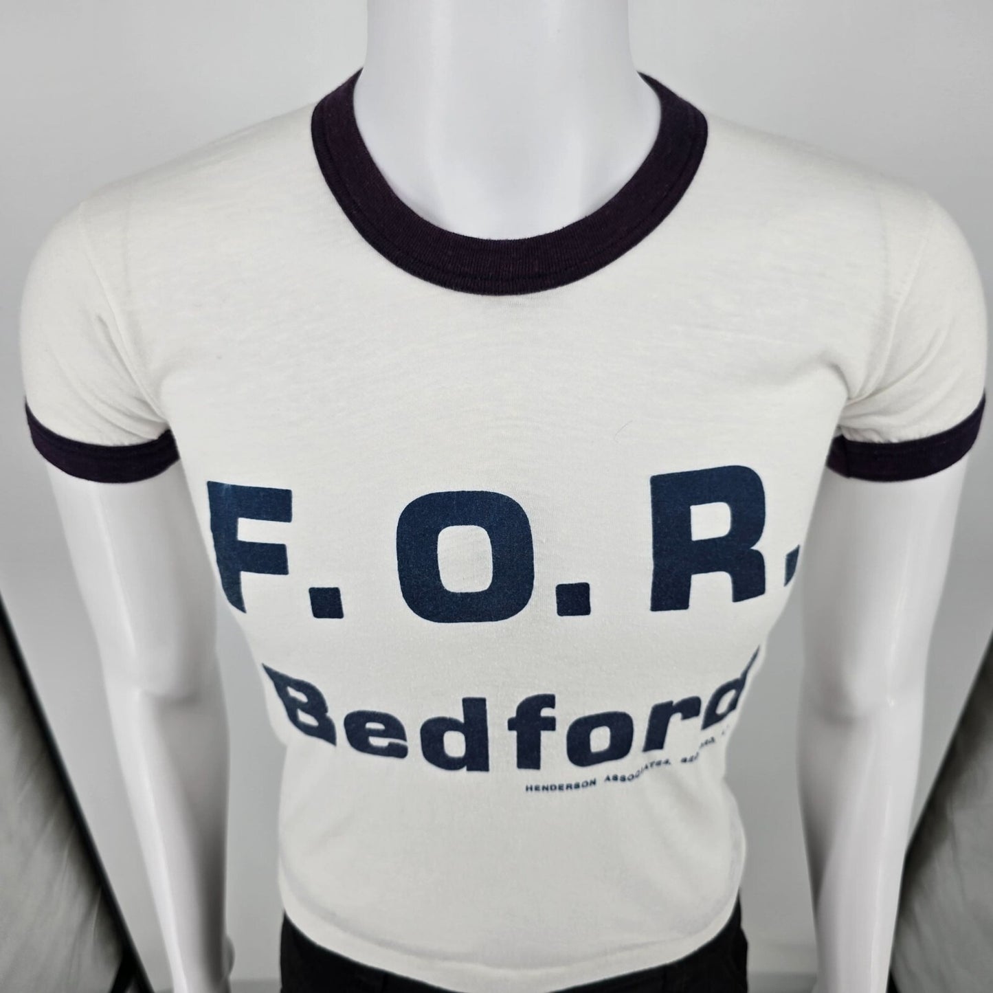 Vintage 1970s F.O.R. Bedford Henderson Associates New Hampshire Ringer Tee (XS)