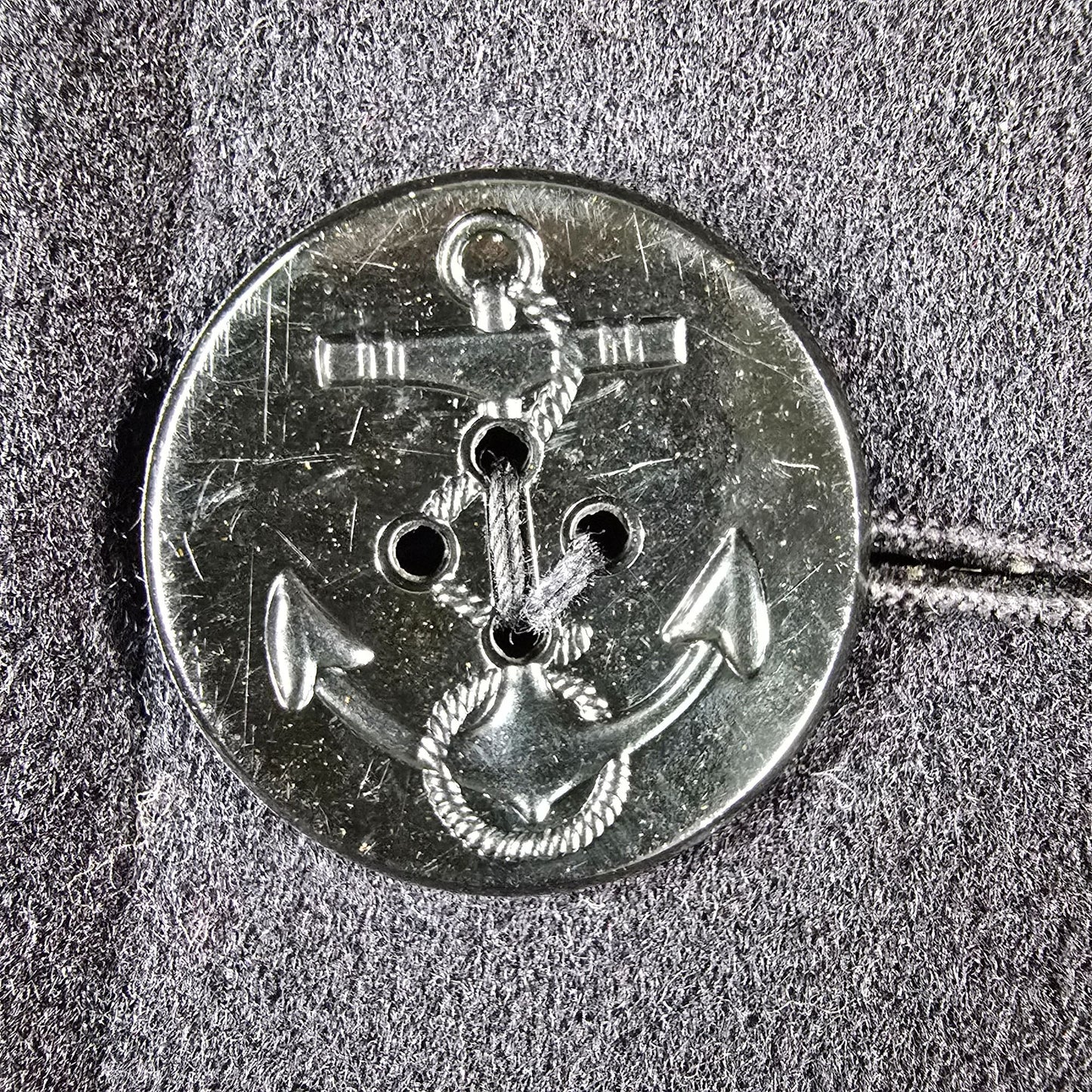 Vintage 1950s U.S. Navy Midnight Blue Double-Breasted Wool Peacoat (M)