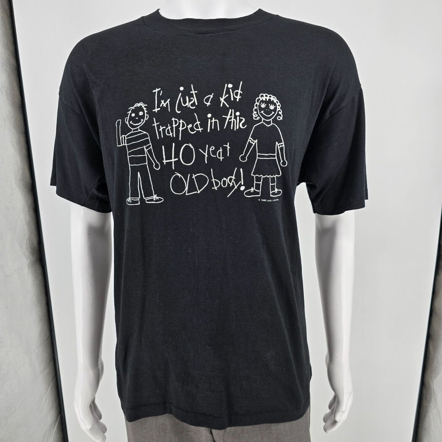 Vintage 1990s "I'm Just a Kid Trapped in This 40 Year Old Body!" T-Shirt (XL)