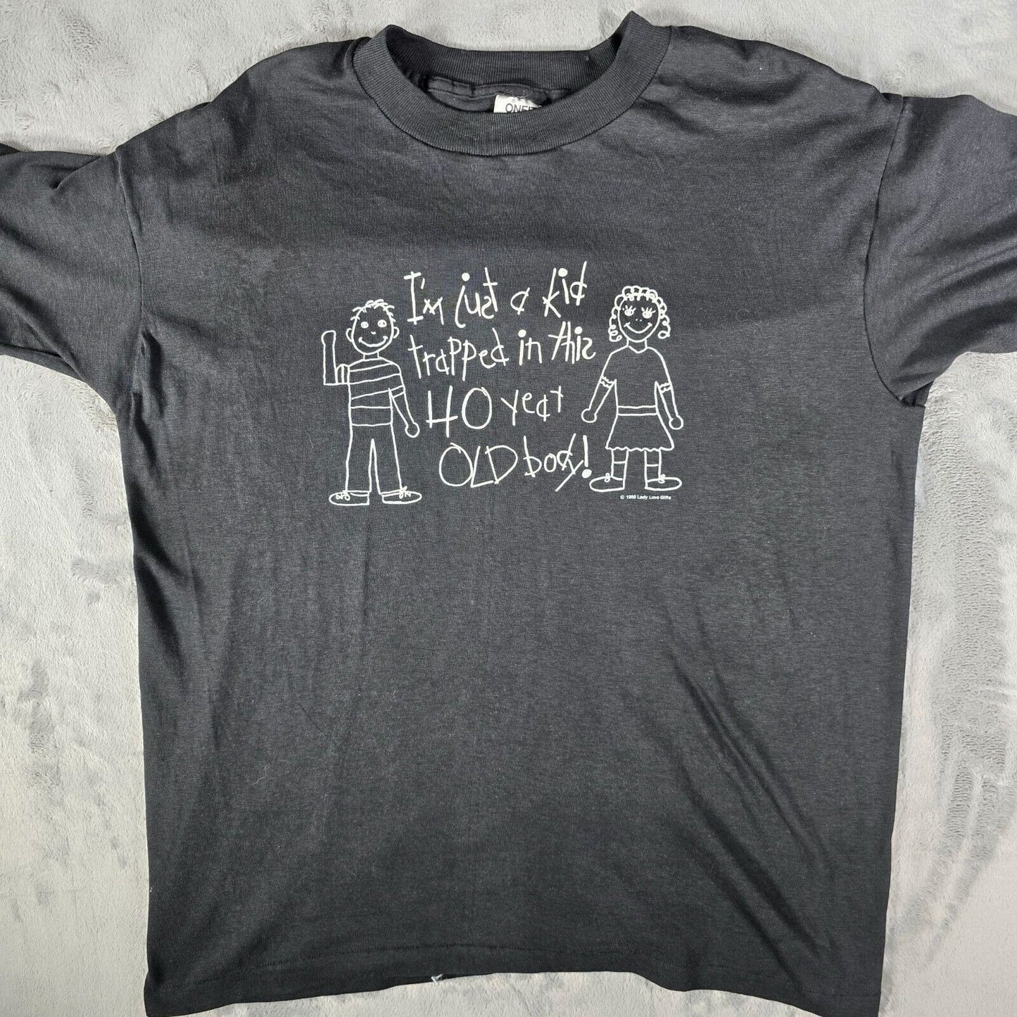 Vintage 1990s "I'm Just a Kid Trapped in This 40 Year Old Body!" T-Shirt (XL)