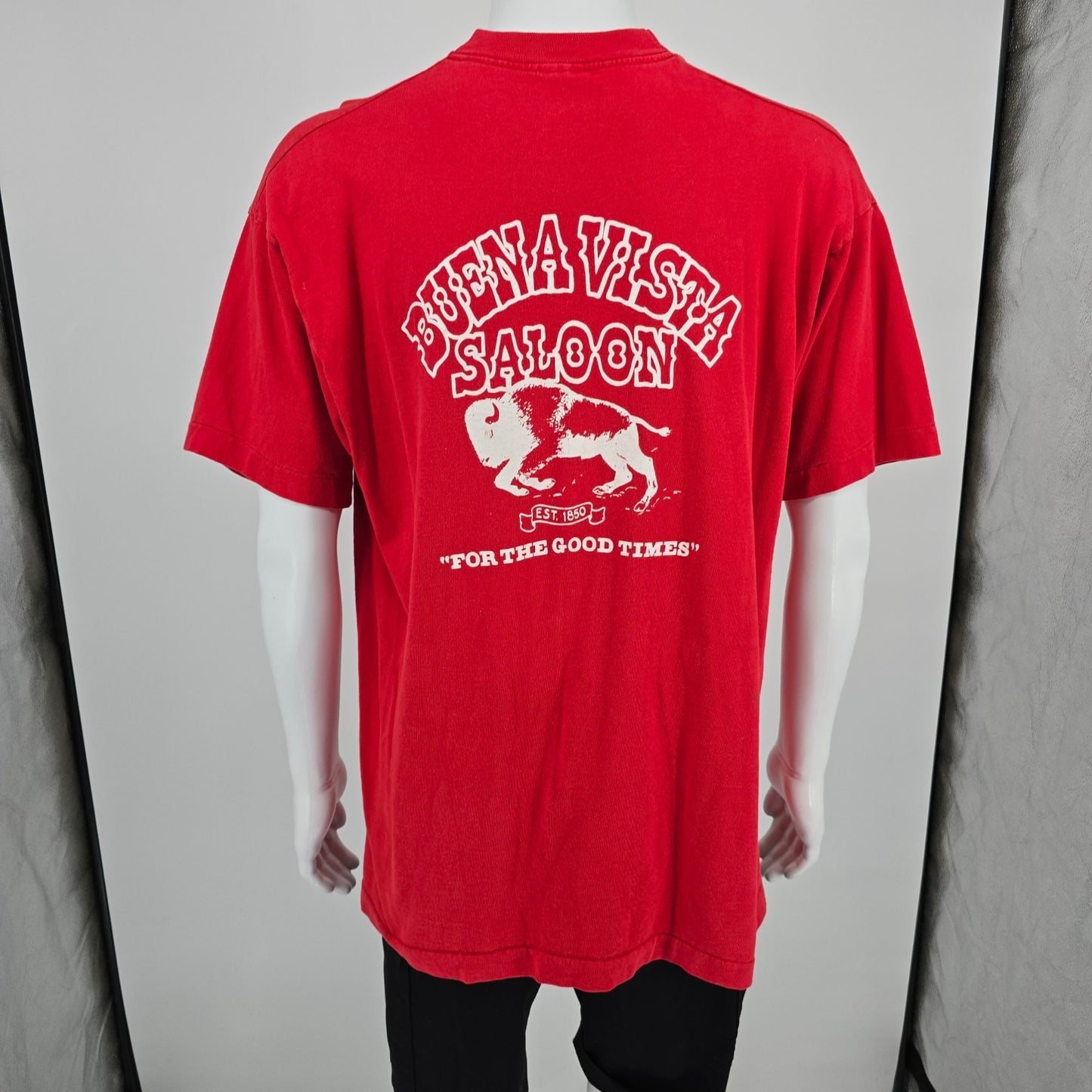 Vintage 1990s Buena Vista Saloon "For the Good Times" Ione CA Pocket T-Shirt -XL