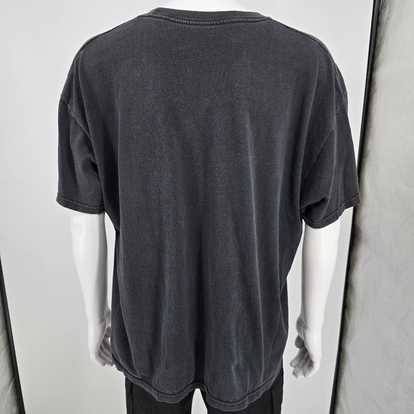 Distressed 2000s Black Kanye West Dragon Mask Purple Dragon T-Shirt (XXL)